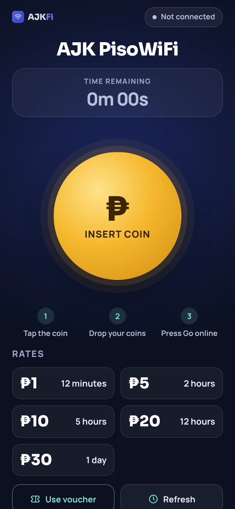 Big Coin portal theme on a phone